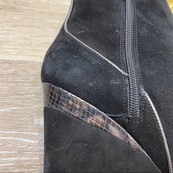 Aquatalia Suede Leather Wedge Ankle Booties - Picture 15 of 16